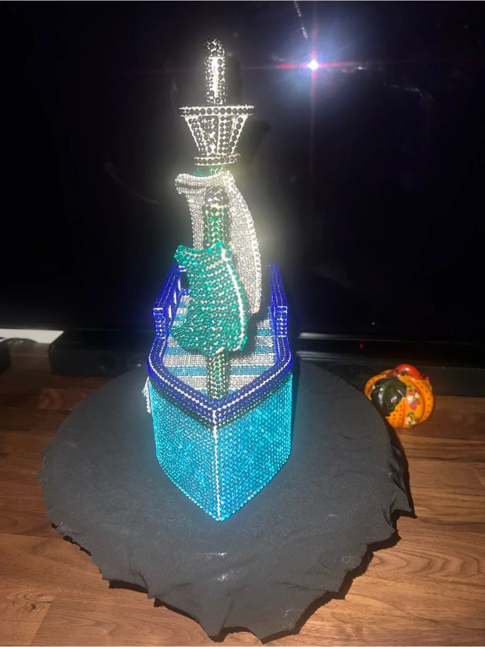 Novelty Austrian Crystal Ship Birdhouse- Handmade - Picture 6 of 7